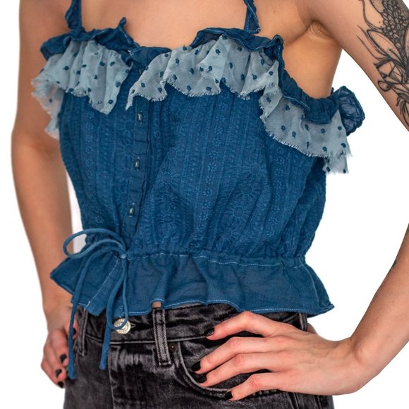 ASTR The Label • Small • Sleeveless Blouse • Indigo Blue - Picture 1 of 8